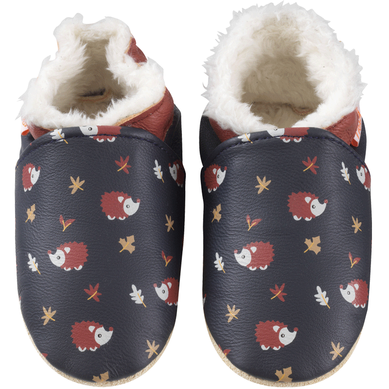 Chaussons bébé fourrés avec noeud et franges - Choupi