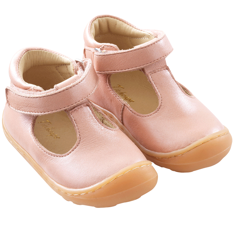 Chaussures bébé cuir souple bobi rose – Tichoups.