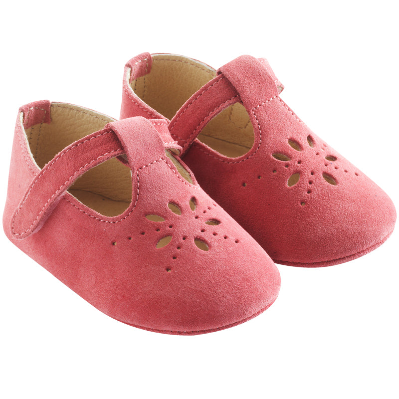 chaussures-bebe-cuir-souple-salomé-framboise-profil
