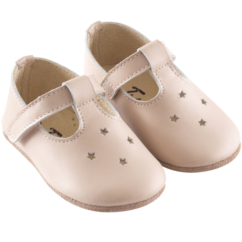chaussures-bebe-cuir-souple-star-ecru-profil
