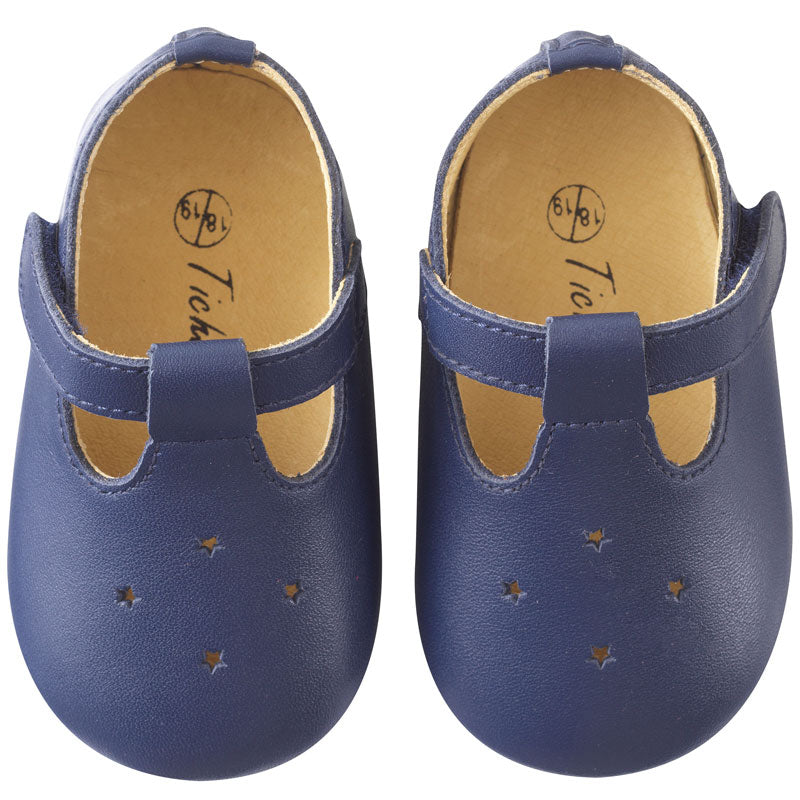 chaussures-bebe-cuir-souple-star-marine-face