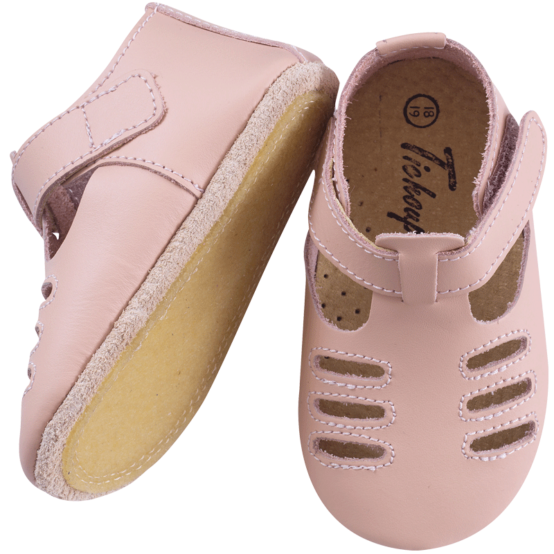 chaussures-bebe-cuir-souple-tibilly-rose-semelle