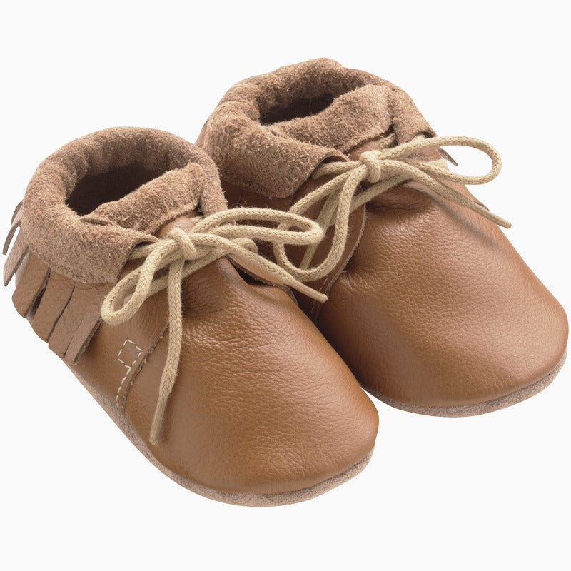 chaussures-bebe-cuir-souple-camel-a-franges-profil