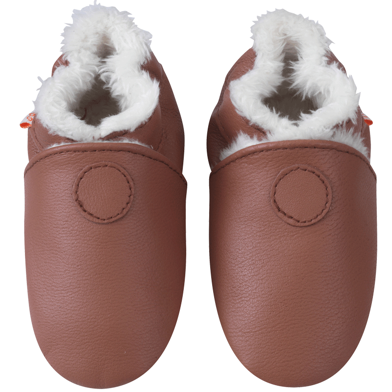 Chausson cuir fourré bébé fille sales