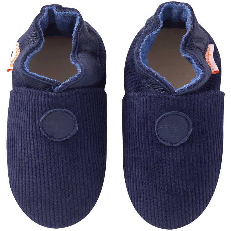 Chausson bébé en cuir souple unis - Noisette