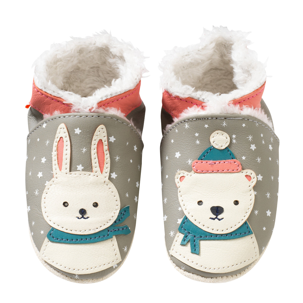 chaussons-bebe-cuir-souple-fourres-neige-redoute