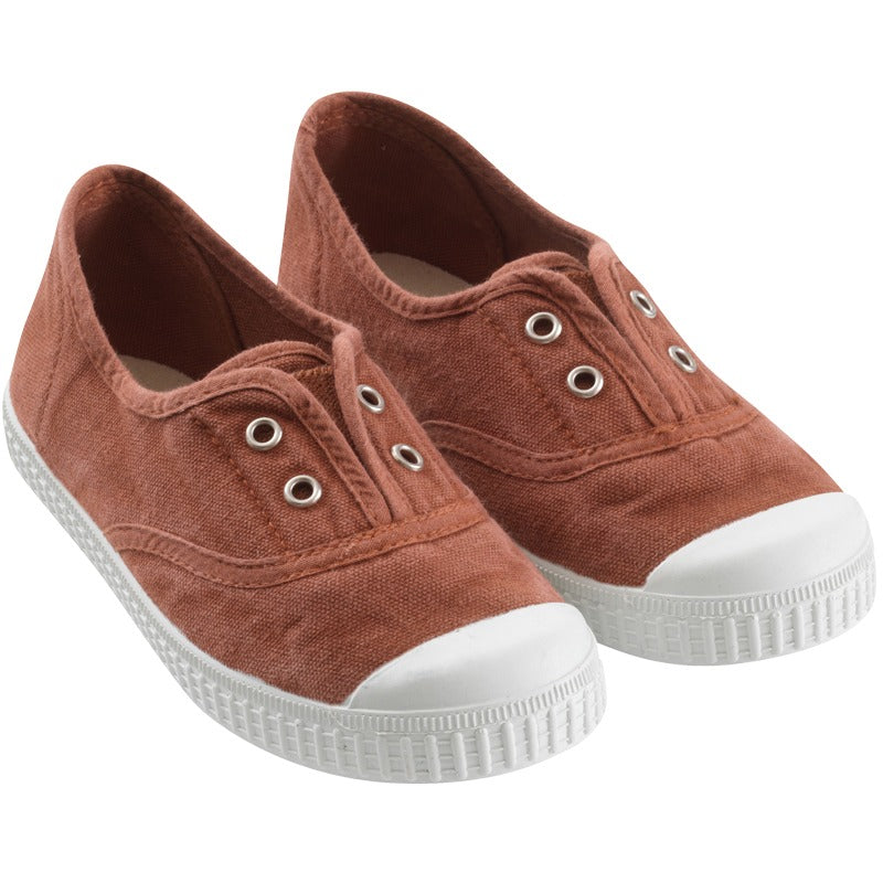 chaussures-premiers-pas-toile-tiwi-marron-profil